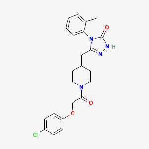 molecular formula C23H25ClN4O3 B2495794 3-((1-(2-(4-氯苯氧基)乙酰)哌啶-4-基甲基)-4-(邻甲苯基)-1H-1,2,4-三唑-5(4H)-酮 CAS No. 2034436-88-7