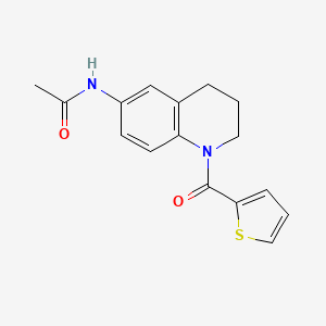 molecular formula C16H16N2O2S B2495795 N-[1-(thiophene-2-carbonyl)-3,4-dihydro-2H-quinolin-6-yl]acetamide CAS No. 899964-25-1