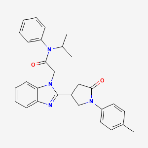 2-[2-[1-(4-methylphenyl)-5-oxopyrrolidin-3-yl]benzimidazol-1-yl]-N-phenyl-N-propan-2-ylacetamide