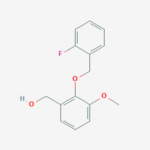 molecular formula C15H15FO3 B249581 {2-[(2-Fluorobenzyl)oxy]-3-methoxyphenyl}methanol 