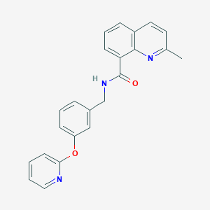 molecular formula C23H19N3O2 B2495810 2-methyl-N-(3-(pyridin-2-yloxy)benzyl)quinoline-8-carboxamide CAS No. 1797859-09-6