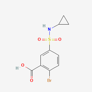 molecular formula C10H10BrNO4S B2495814 2-Bromo-5-[(cyclopropylamino)sulfonyl]benzoic acid CAS No. 852933-48-3