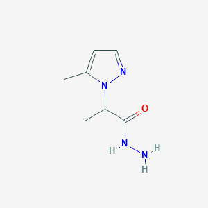 molecular formula C7H12N4O B2495816 2-(5-甲基-1H-吡唑-1-基)丙酰肼 CAS No. 1005614-37-8
