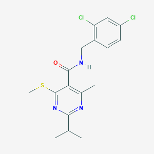 N-[(2,4-dichlorophenyl)methyl]-4-methyl-6-(methylsulfanyl)-2-(propan-2-yl)pyrimidine-5-carboxamide