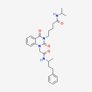 5-(2,4-dioxo-1-(2-oxo-2-((4-phenylbutan-2-yl)amino)ethyl)-1,2-dihydroquinazolin-3(4H)-yl)-N-isopropylpentanamide