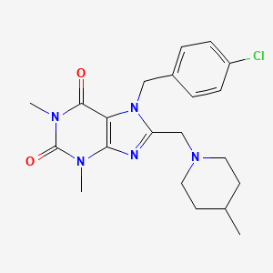 7-(4-chlorobenzyl)-1,3-dimethyl-8-[(4-methylpiperidin-1-yl)methyl]-3,7-dihydro-1H-purine-2,6-dione