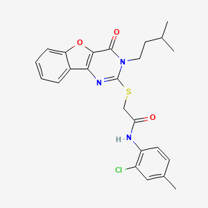 N-(2-chloro-4-methylphenyl)-2-((3-isopentyl-4-oxo-3,4-dihydrobenzofuro[3,2-d]pyrimidin-2-yl)thio)acetamide