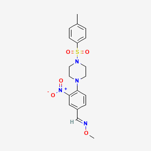 molecular formula C19H22N4O5S B2495836 4-{4-[(4-甲基苯基)磺酰]哌啶-3-基}-3-硝基苯甲醛 O-甲氧基肟 CAS No. 383147-27-1