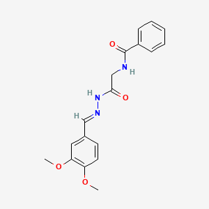 (E)-N-(2-(2-(3,4-dimethoxybenzylidene)hydrazinyl)-2-oxoethyl)benzamide