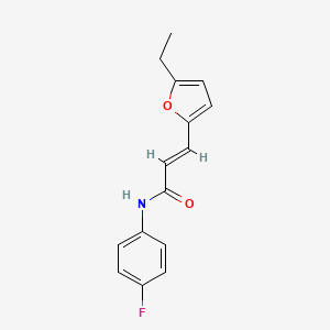 molecular formula C15H14FNO2 B2495839 (E)-3-(5-ethylfuran-2-yl)-N-(4-fluorophenyl)acrylamide CAS No. 890605-66-0