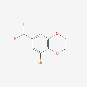 molecular formula C9H7BrF2O2 B2495842 5-Bromo-7-(difluoromethyl)-2,3-dihydro-1,4-benzodioxine CAS No. 1785040-65-4