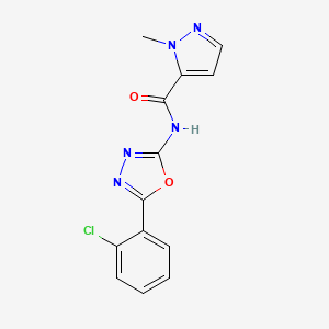 molecular formula C13H10ClN5O2 B2495847 N-(5-(2-chlorophenyl)-1,3,4-oxadiazol-2-yl)-1-methyl-1H-pyrazole-5-carboxamide CAS No. 1171693-55-2