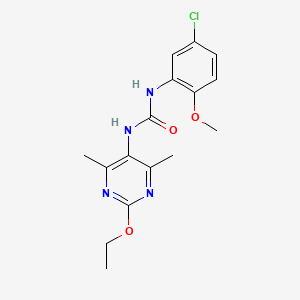 molecular formula C16H19ClN4O3 B2495855 1-(5-Chloro-2-methoxyphenyl)-3-(2-ethoxy-4,6-dimethylpyrimidin-5-yl)urea CAS No. 1795299-70-5