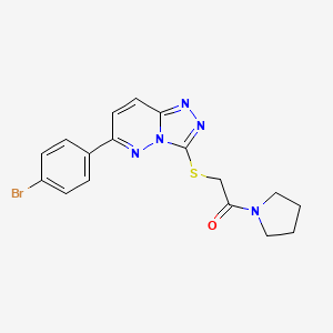 2-((6-(4-Bromophenyl)-[1,2,4]triazolo[4,3-b]pyridazin-3-yl)thio)-1-(pyrrolidin-1-yl)ethanone