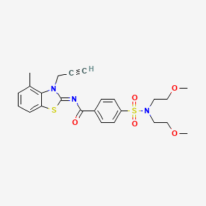 molecular formula C24H27N3O5S2 B2495882 (Z)-4-(N,N-双(2-甲氧基乙基)磺酰基)-N-(4-甲基-3-(丙-2-炔基)苯并[d]噻唑-2(3H)-基)苯甲酰胺 CAS No. 868674-94-6