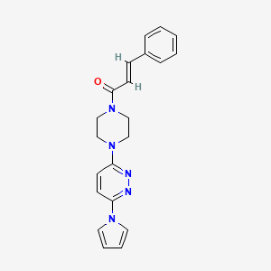 (E)-1-(4-(6-(1H-pyrrol-1-yl)pyridazin-3-yl)piperazin-1-yl)-3-phenylprop-2-en-1-one