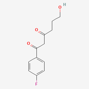 molecular formula C12H13FO3 B2495887 1-(4-Fluorophenyl)-6-hydroxyhexane-1,3-dione CAS No. 671182-33-5
