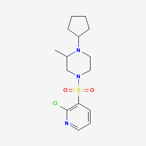 molecular formula C15H22ClN3O2S B2495888 4-(2-Chloropyridin-3-yl)sulfonyl-1-cyclopentyl-2-methylpiperazine CAS No. 2224289-63-6