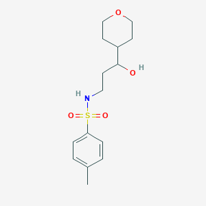 molecular formula C15H23NO4S B2495891 N-(3-hydroxy-3-(tetrahydro-2H-pyran-4-yl)propyl)-4-methylbenzenesulfonamide CAS No. 2034484-36-9