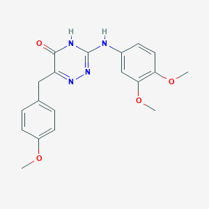 3-[(3,4-Dimethoxyphenyl)amino]-6-(4-methoxybenzyl)-1,2,4-triazin-5-ol