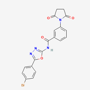 molecular formula C19H13BrN4O4 B2495897 N-(5-(4-bromophenyl)-1,3,4-oxadiazol-2-yl)-3-(2,5-dioxopyrrolidin-1-yl)benzamide CAS No. 897735-64-7