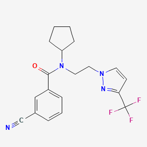 3-cyano-N-cyclopentyl-N-(2-(3-(trifluoromethyl)-1H-pyrazol-1-yl)ethyl)benzamide