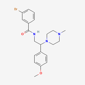 molecular formula C21H26BrN3O2 B2495901 3-溴-N-[2-(4-甲氧基苯基)-2-(4-甲基哌嗪-1-基)乙基]苯甲酰胺 CAS No. 906159-88-4