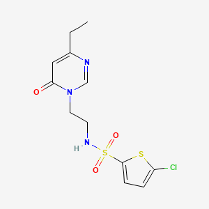 molecular formula C12H14ClN3O3S2 B2495903 5-chloro-N-(2-(4-ethyl-6-oxopyrimidin-1(6H)-yl)ethyl)thiophene-2-sulfonamide CAS No. 1396870-96-4