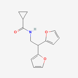 molecular formula C14H15NO3 B2495912 N-(2,2-di(furan-2-yl)ethyl)cyclopropanecarboxamide CAS No. 2309781-62-0