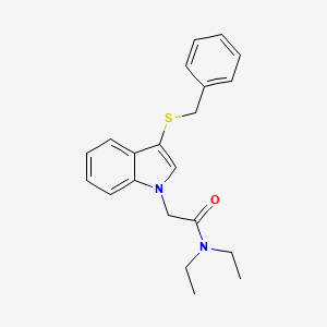 molecular formula C21H24N2OS B2495914 2-(3-苄基硫基吲哚-1-基)-N,N-二乙基乙酰胺 CAS No. 877658-38-3