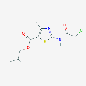 molecular formula C11H15ClN2O3S B2495934 2-METHYLPROPYL 2-(2-CHLOROACETAMIDO)-4-METHYL-1,3-THIAZOLE-5-CARBOXYLATE CAS No. 618079-27-9