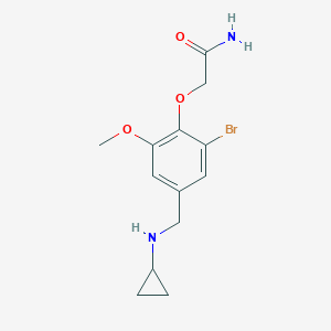 molecular formula C13H17BrN2O3 B249594 2-{2-Bromo-4-[(cyclopropylamino)methyl]-6-methoxyphenoxy}acetamide 