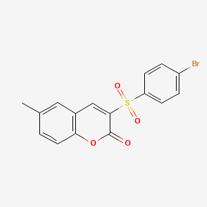 molecular formula C16H11BrO4S B2495940 3-(4-Bromophenyl)sulfonyl-6-methylchromen-2-one CAS No. 904432-54-8