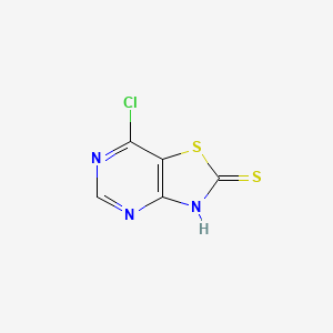 molecular formula C5H2ClN3S2 B2495943 7-Chloro-[1,3]thiazolo[4,5-d]pyrimidine-2-thiol CAS No. 1820651-41-9