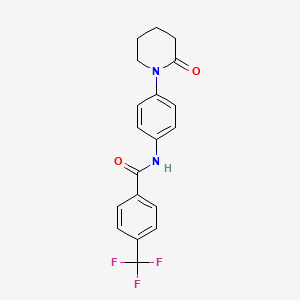 molecular formula C19H17F3N2O2 B2495946 N-(4-(2-氧代哌啶-1-基)苯基)-4-(三氟甲基)苯甲酰胺 CAS No. 941872-56-6