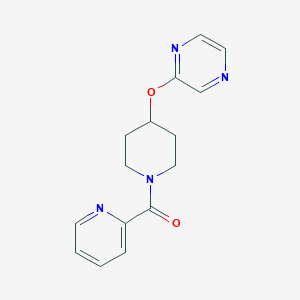 molecular formula C15H16N4O2 B2495948 (4-(Pyrazin-2-yloxy)piperidin-1-yl)(pyridin-2-yl)methanone CAS No. 1448128-20-8