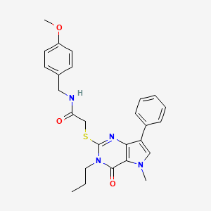 N-(4-methoxybenzyl)-2-((5-methyl-4-oxo-7-phenyl-3-propyl-4,5-dihydro-3H-pyrrolo[3,2-d]pyrimidin-2-yl)thio)acetamide