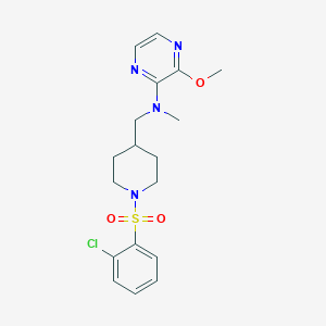 N-[[1-(2-Chlorophenyl)sulfonylpiperidin-4-yl]methyl]-3-methoxy-N-methylpyrazin-2-amine