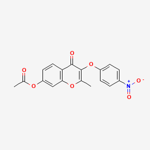 molecular formula C18H13NO7 B2495955 2-methyl-3-(4-nitrophenoxy)-4-oxo-4H-chromen-7-yl acetate CAS No. 315233-90-0