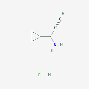 molecular formula C6H10ClN B2495957 1-环丙基-2-丙炔-1-胺盐酸盐 CAS No. 2241053-20-1