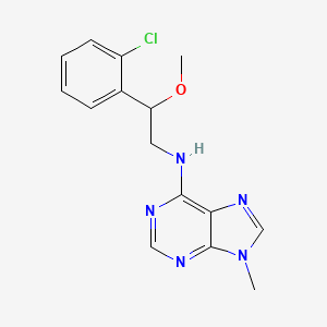 molecular formula C15H16ClN5O B2495958 N-[2-(2-Chlorophenyl)-2-methoxyethyl]-9-methylpurin-6-amine CAS No. 2380034-74-0