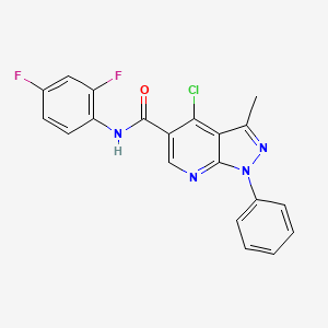 molecular formula C20H13ClF2N4O B2495959 4-chloro-N-(2,4-difluorophenyl)-3-methyl-1-phenyl-1H-pyrazolo[3,4-b]pyridine-5-carboxamide CAS No. 899952-73-9