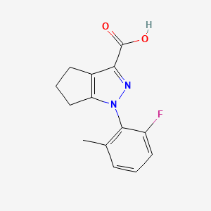 molecular formula C14H13FN2O2 B2495961 1-(2-fluoro-6-methylphenyl)-1H,4H,5H,6H-cyclopenta[c]pyrazole-3-carboxylic acid CAS No. 1773644-53-3