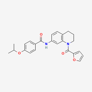 molecular formula C24H24N2O4 B2495965 N-(1-(furan-2-carbonyl)-1,2,3,4-tetrahydroquinolin-7-yl)-4-isopropoxybenzamide CAS No. 946265-36-7