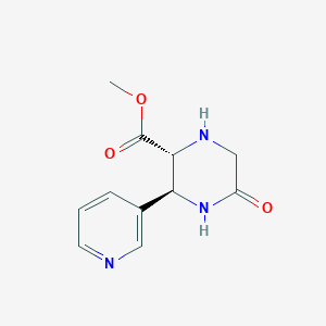 molecular formula C11H13N3O3 B2495967 Methyl (2R,3S)-5-oxo-3-pyridin-3-ylpiperazine-2-carboxylate CAS No. 2305185-04-8
