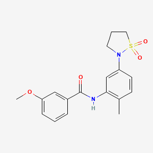molecular formula C18H20N2O4S B2495971 N-(5-(1,1-dioxidoisothiazolidin-2-yl)-2-methylphenyl)-3-methoxybenzamide CAS No. 899728-83-7