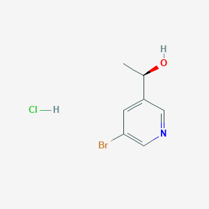 molecular formula C7H9BrClNO B2495982 (1R)-1-(5-Bromopyridin-3-yl)ethanol;hydrochloride CAS No. 2490314-39-9