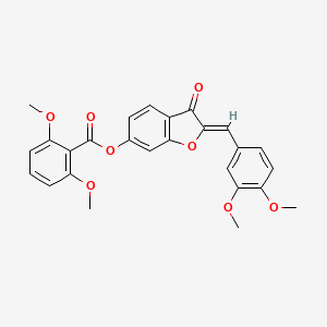 molecular formula C26H22O8 B2495983 (Z)-2-(3,4-dimethoxybenzylidene)-3-oxo-2,3-dihydrobenzofuran-6-yl 2,6-dimethoxybenzoate CAS No. 859137-36-3