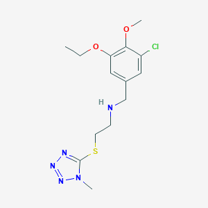 molecular formula C14H20ClN5O2S B249599 N-(3-chloro-5-ethoxy-4-methoxybenzyl)-N-{2-[(1-methyl-1H-tetraazol-5-yl)sulfanyl]ethyl}amine 