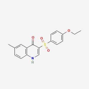 molecular formula C18H17NO4S B2495992 3-[(4-ethoxyphenyl)sulfonyl]-6-methylquinolin-4(1H)-one CAS No. 895652-45-6